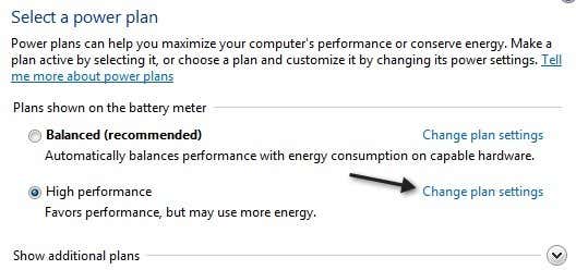 change plan settings