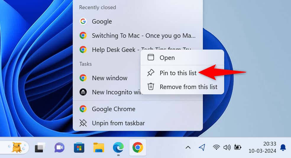How to Control What Appears on Windows 11 Jump Lists image 5