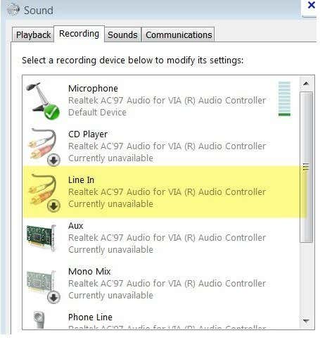 line in audio