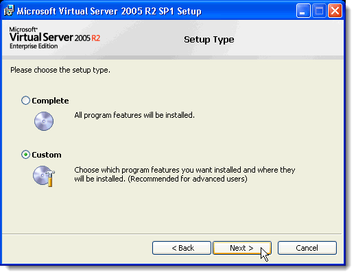 Choosing the Setup Type