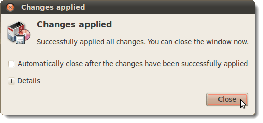 Changes applied
