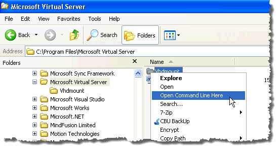 Open command line here