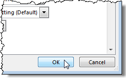 Closing the Word Options dialog box in Word 2007