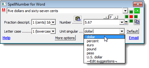 Selecting Unit singular