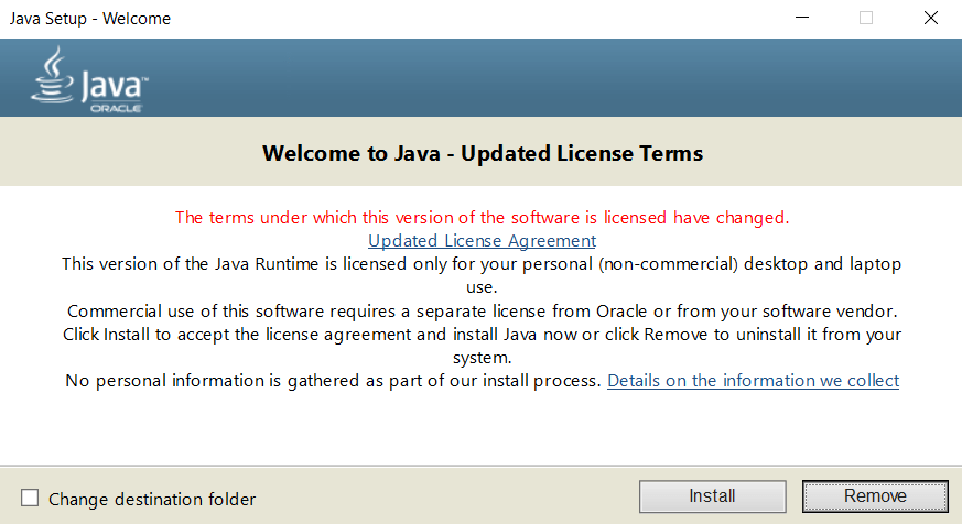 Java license terms