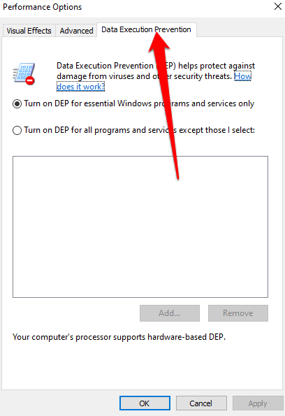 What is Data Execution Prevention in Windows 10 image 8