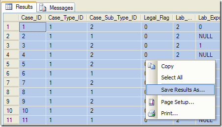 export sql to excel