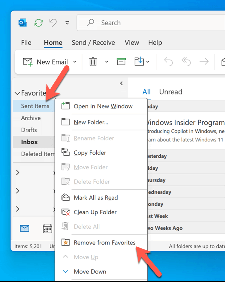 How to Remove Favorites Folders in Microsoft Outlook image 4