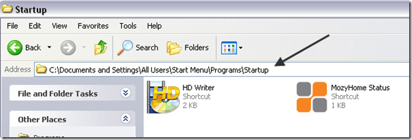 startup folder
