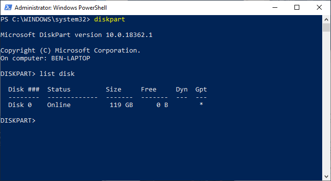 How to Use DiskPart Utility in Windows image 6