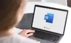 Microsoft Word launching on a laptop
